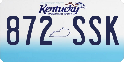 KY license plate 872SSK