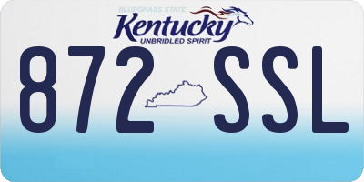 KY license plate 872SSL