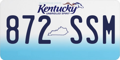 KY license plate 872SSM