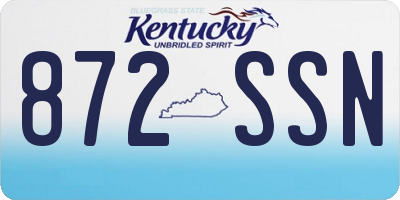 KY license plate 872SSN