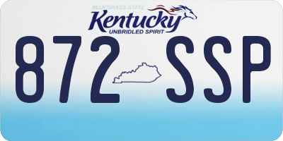 KY license plate 872SSP