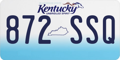 KY license plate 872SSQ