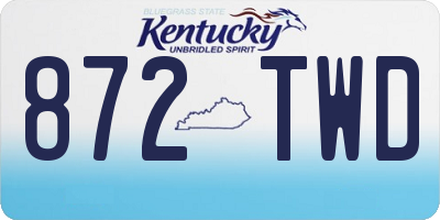 KY license plate 872TWD
