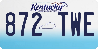 KY license plate 872TWE