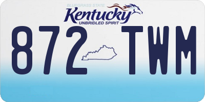 KY license plate 872TWM