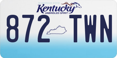 KY license plate 872TWN