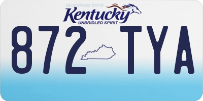 KY license plate 872TYA
