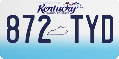 KY license plate 872TYD