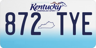 KY license plate 872TYE