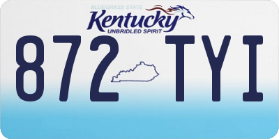 KY license plate 872TYI