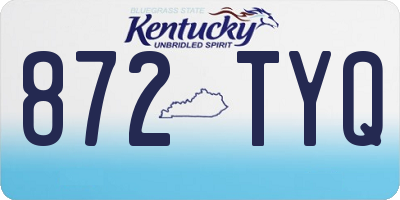 KY license plate 872TYQ
