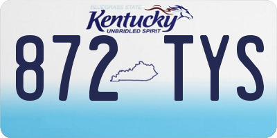 KY license plate 872TYS