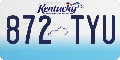 KY license plate 872TYU