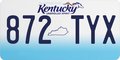 KY license plate 872TYX