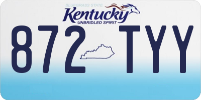 KY license plate 872TYY
