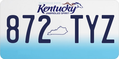 KY license plate 872TYZ