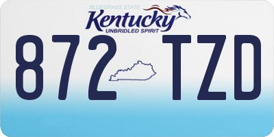 KY license plate 872TZD