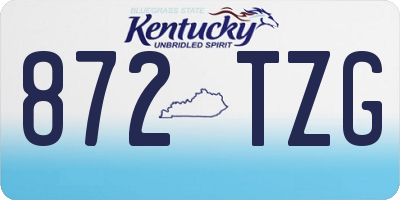 KY license plate 872TZG