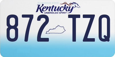KY license plate 872TZQ