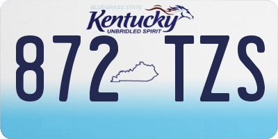 KY license plate 872TZS