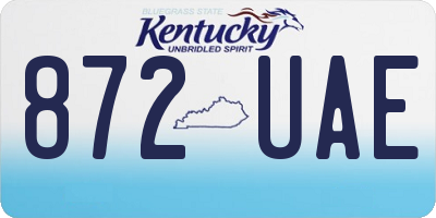 KY license plate 872UAE