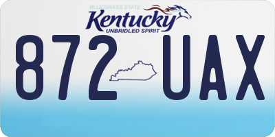 KY license plate 872UAX