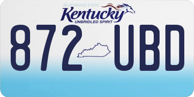 KY license plate 872UBD