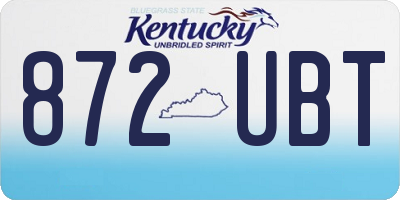 KY license plate 872UBT