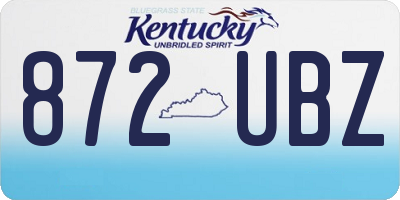 KY license plate 872UBZ