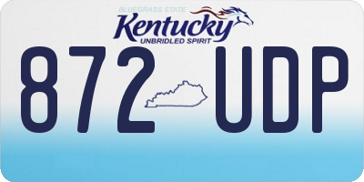 KY license plate 872UDP