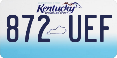 KY license plate 872UEF