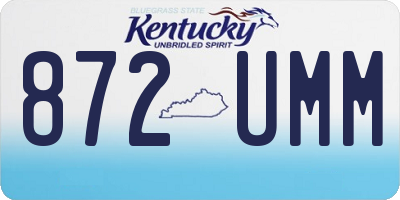 KY license plate 872UMM