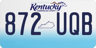 KY license plate 872UQB