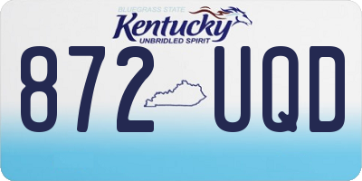 KY license plate 872UQD