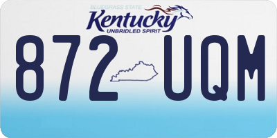 KY license plate 872UQM