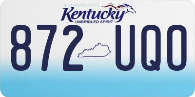 KY license plate 872UQO