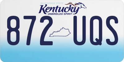 KY license plate 872UQS