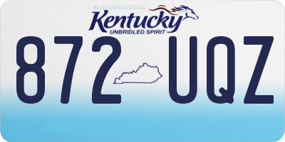 KY license plate 872UQZ