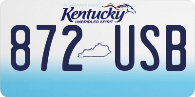KY license plate 872USB
