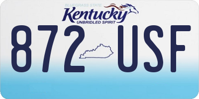 KY license plate 872USF
