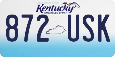 KY license plate 872USK
