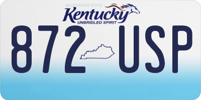 KY license plate 872USP