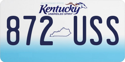 KY license plate 872USS