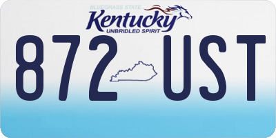 KY license plate 872UST