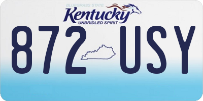 KY license plate 872USY