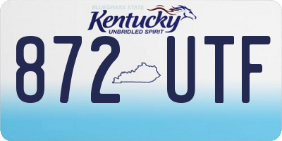 KY license plate 872UTF