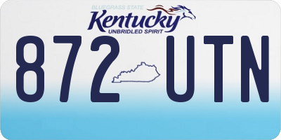 KY license plate 872UTN