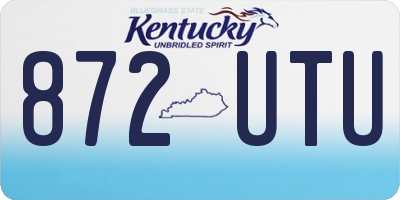 KY license plate 872UTU