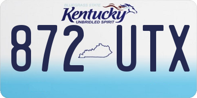 KY license plate 872UTX