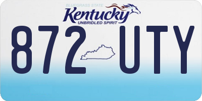 KY license plate 872UTY